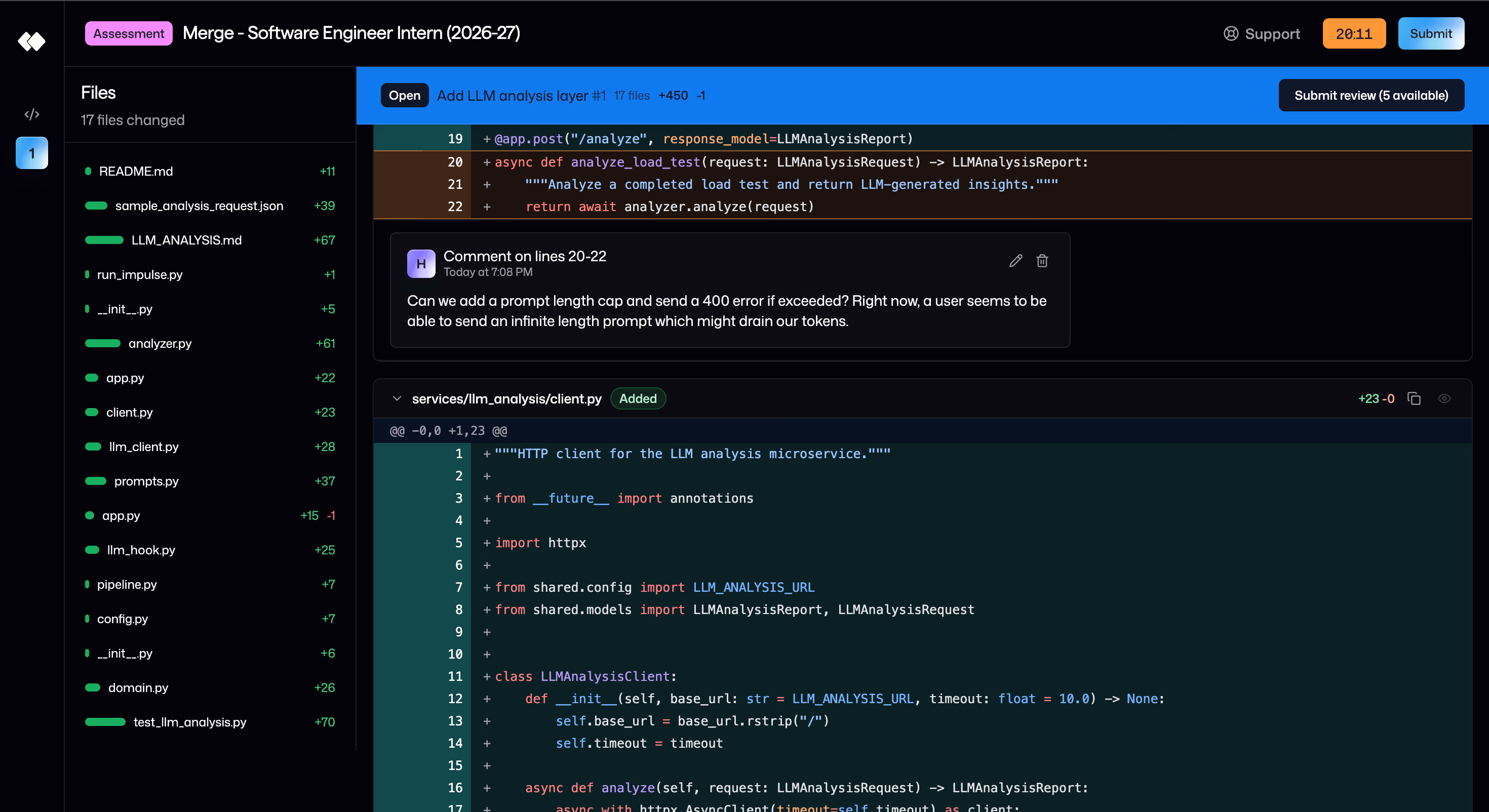 Candidate codebase browser interface